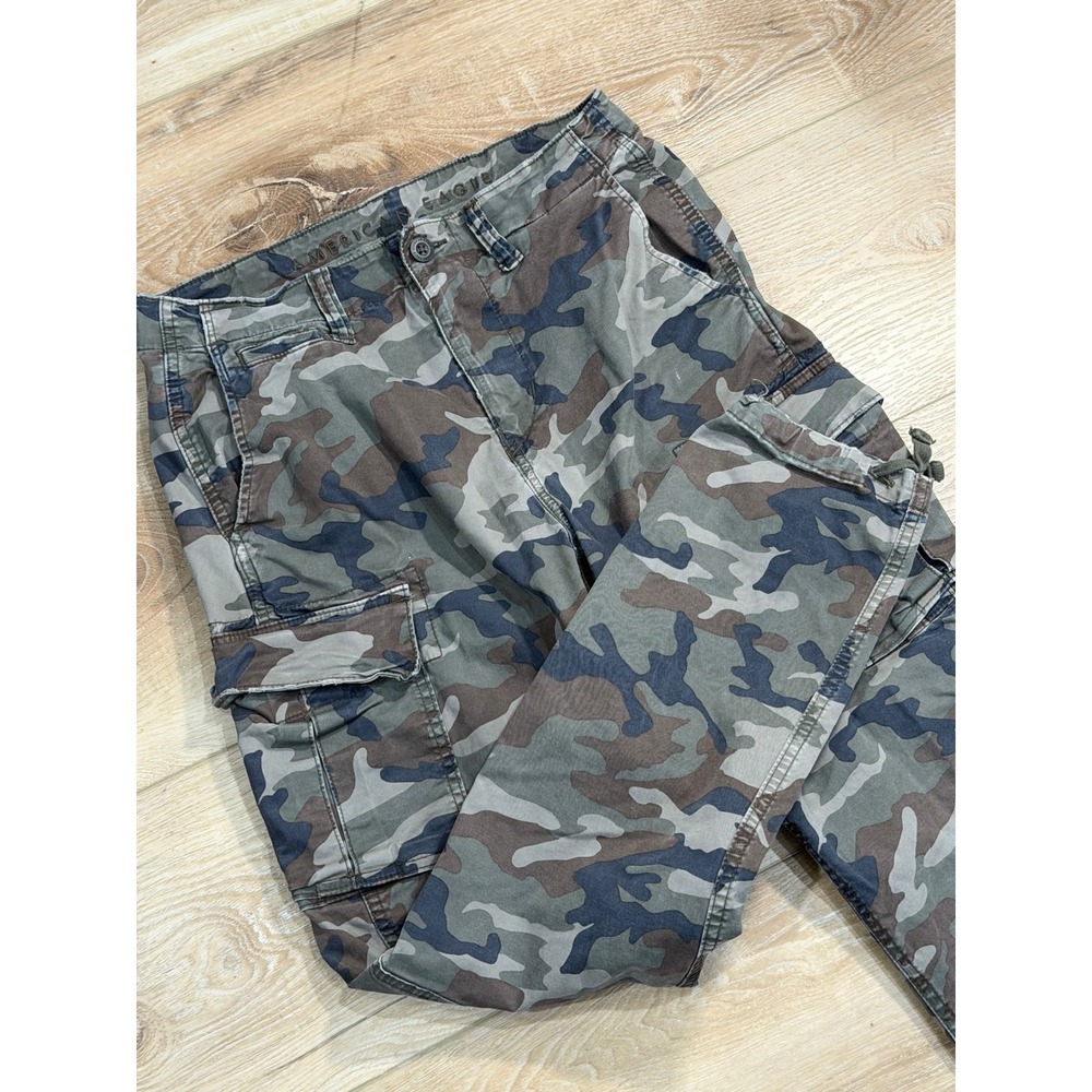 American Eagle Outfitters Men's Camo Cargo Pants - Olive, Brown, Gray, Black
